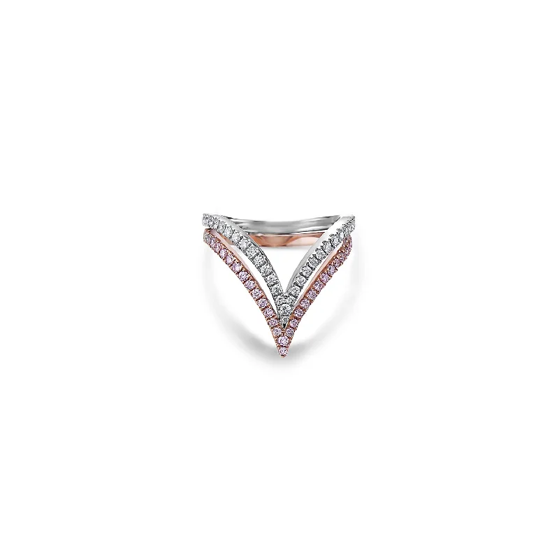 Luxury Ruby Ring-Diamond Double V Ring