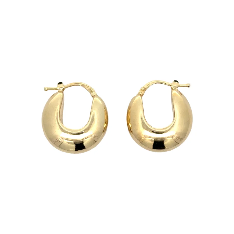 Small Gold Earrings-Groovy Hoops