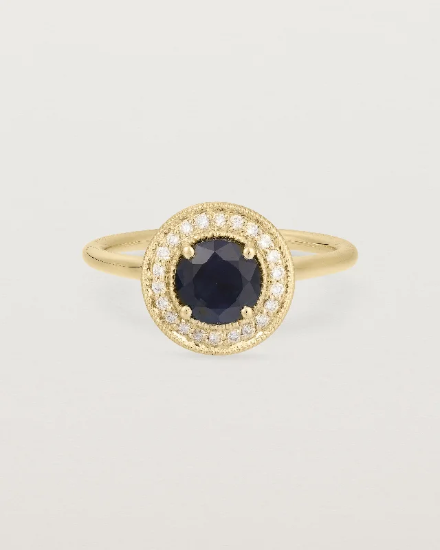 Gold Cluster Ring-Imogen Halo Ring | Australian Sapphire & Diamonds