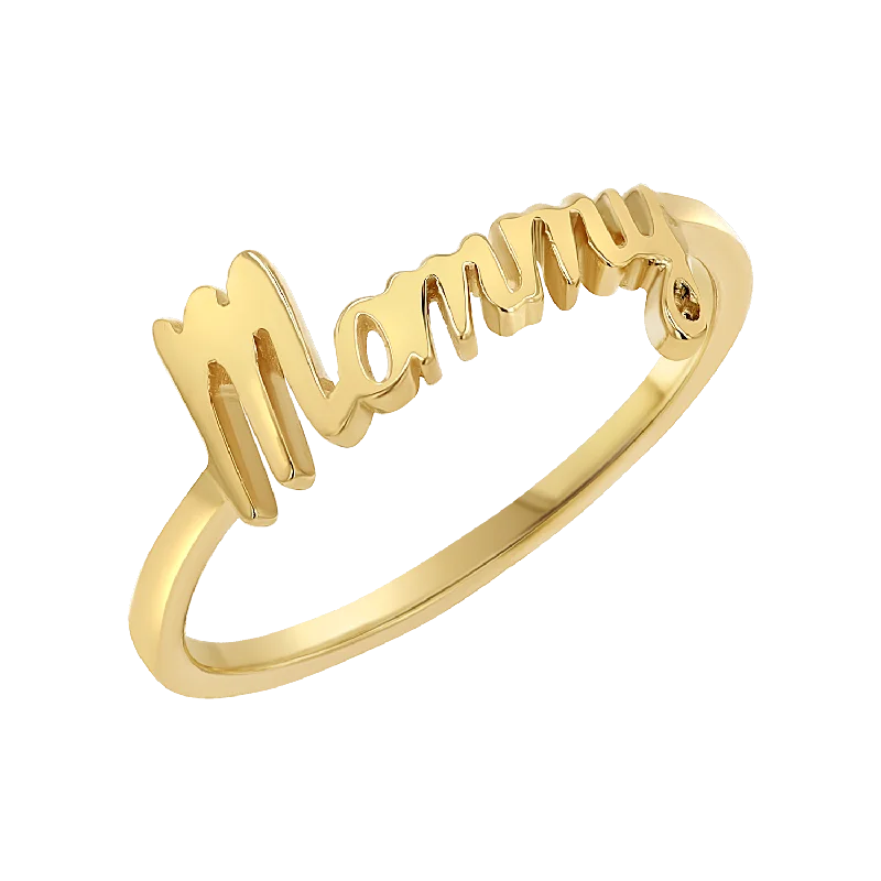 Adjustable Ring for Women-Script Mommy Ring