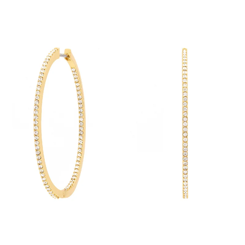 Artistic Metal Earrings-Liv Hoops in Gold