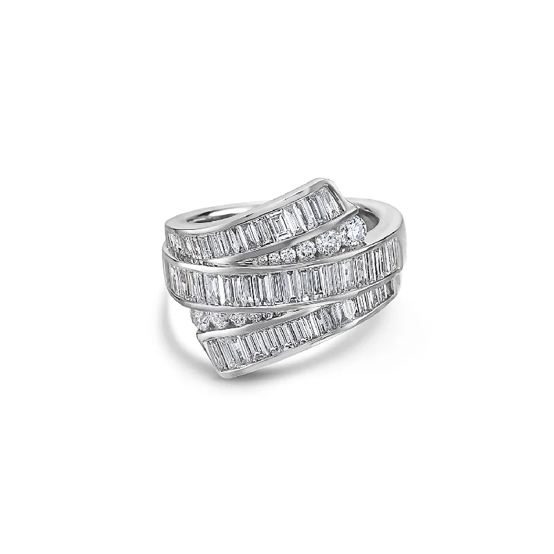 Platinum Wedding Band-Krypell Collection Diamond Triple Wrap Ring