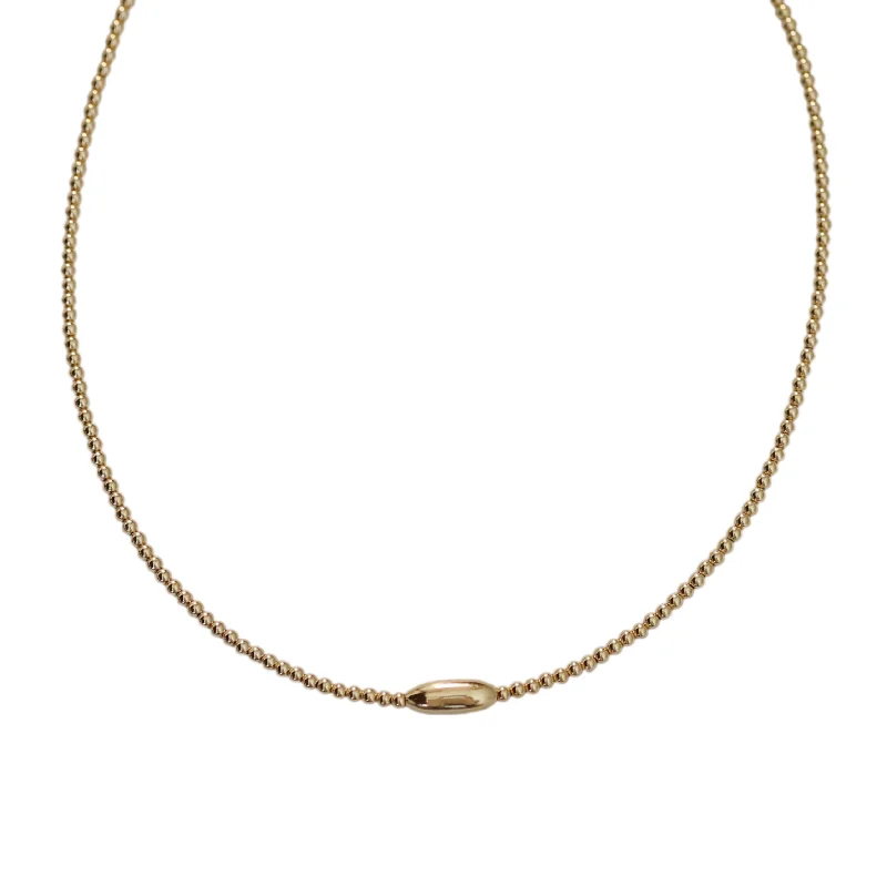 Gold Rope Chain Necklace-"PERRI" 14k gold-filled beaded Choker/Necklace