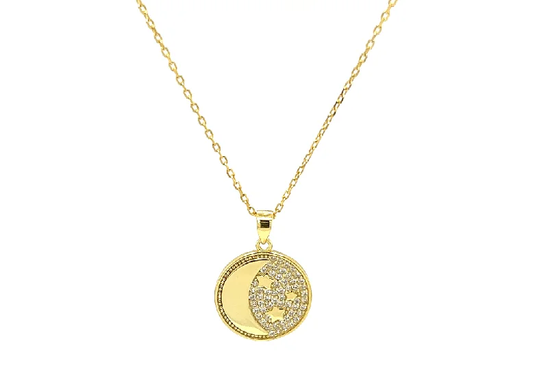 Dainty Diamond Necklace-"ORION" Medallion Necklace