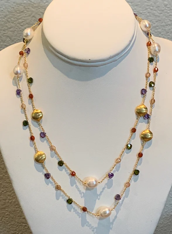 Fashion Gemstone Necklace-Multi Color Necklace