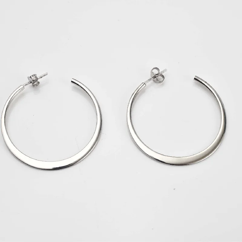 Long Dangling Earrings-Sleek Horizon Hoops