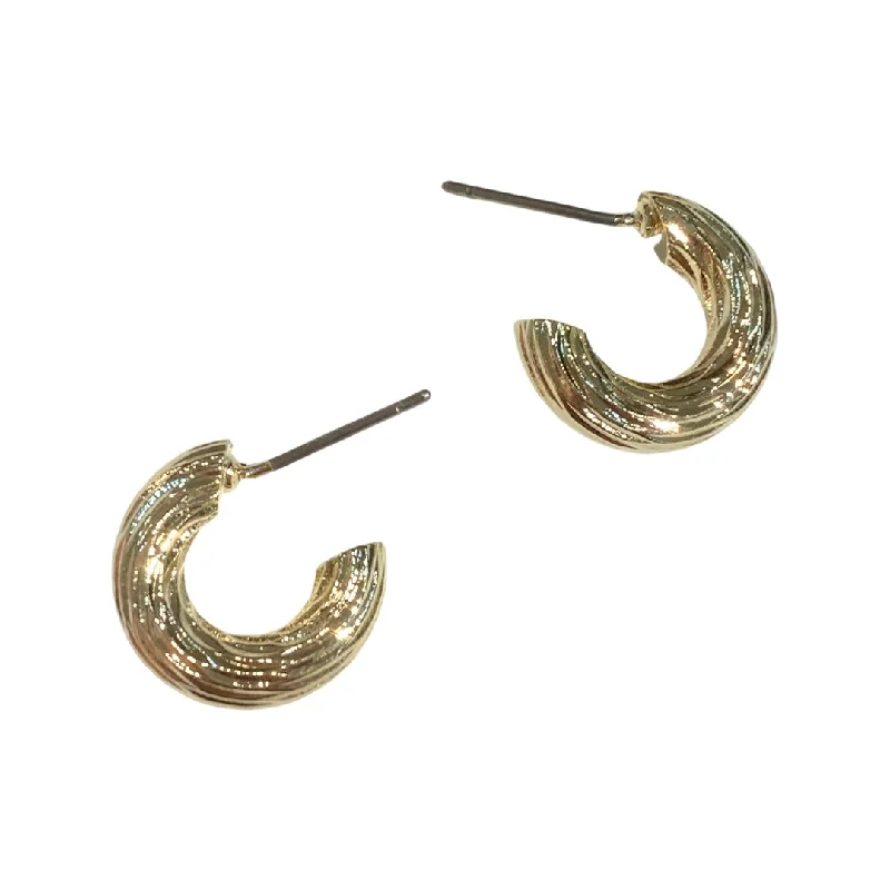 Pearl Hoop Earrings-Deandra Striped Mini Hoops