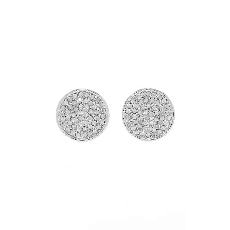 Luxury Gold Earrings-Aviv Studs in Rhodium