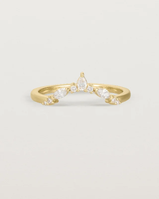 Engagement Ring with Side Stones-Meia Crown Ring | Fit Ⅳ