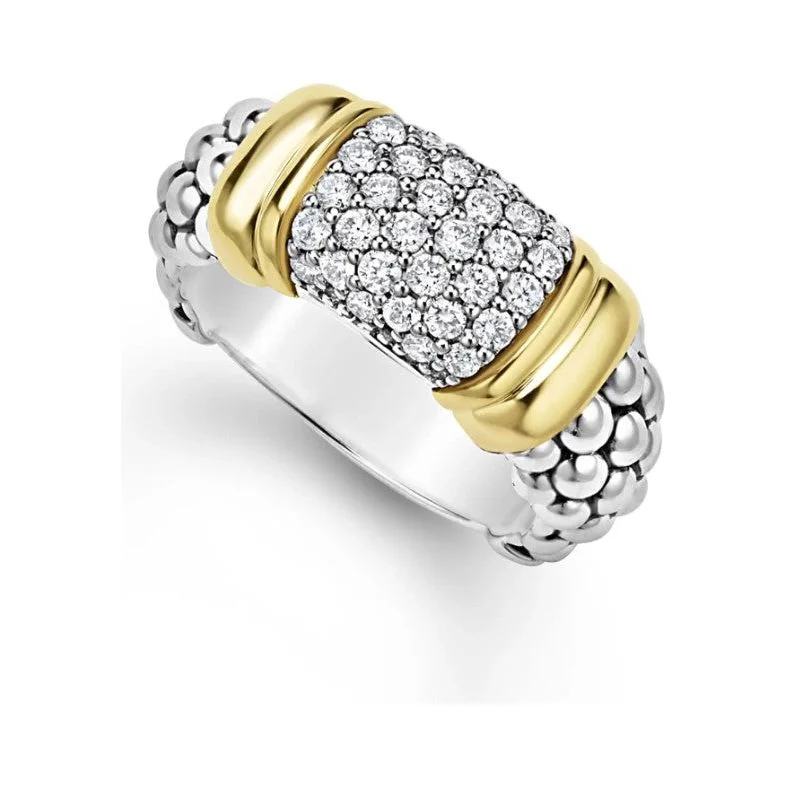 Handmade Promise Ring-Lagos 18K & Sterling Silver Signature 9mm Caviar Diamond Station Band