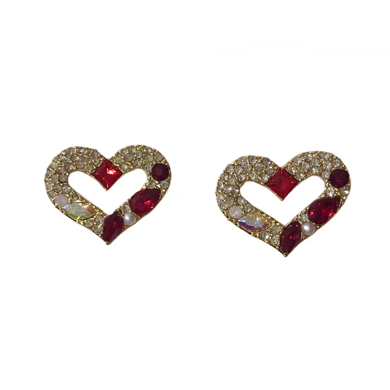 Eco-Friendly Earrings-Crystal Heart Studs