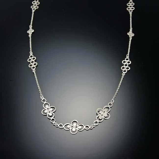 Fashion Bar Necklace-Linked Filigree Chain Necklace