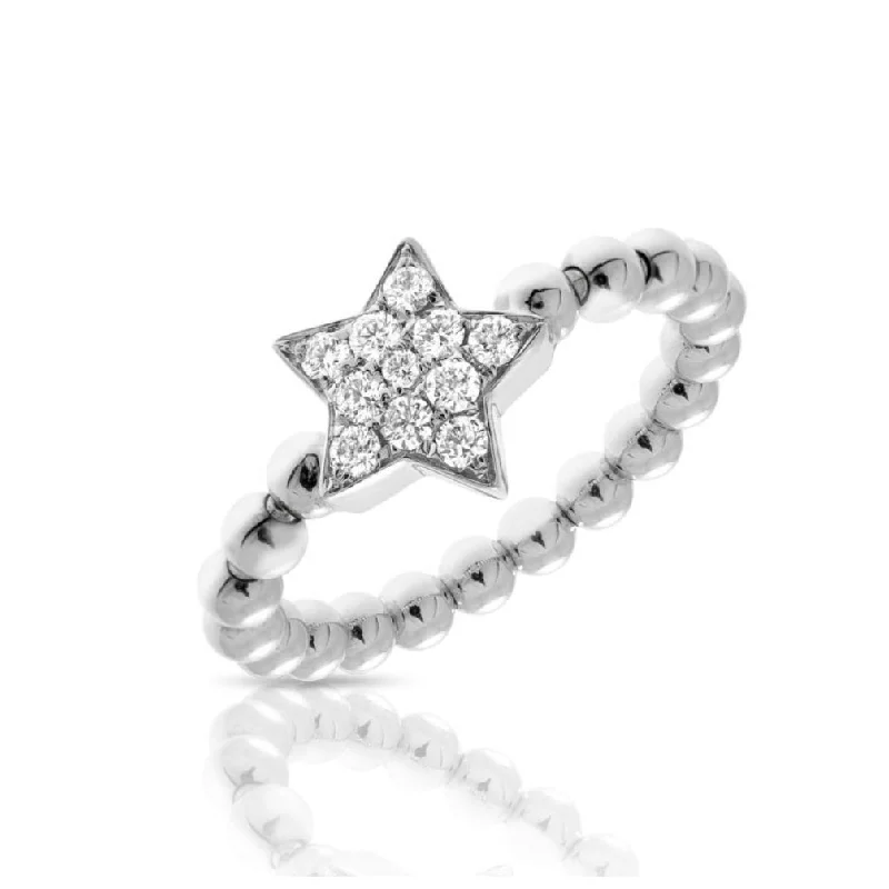 Platinum Promise Ring-Hulchi Belluni Diamond Star Stretch Ring