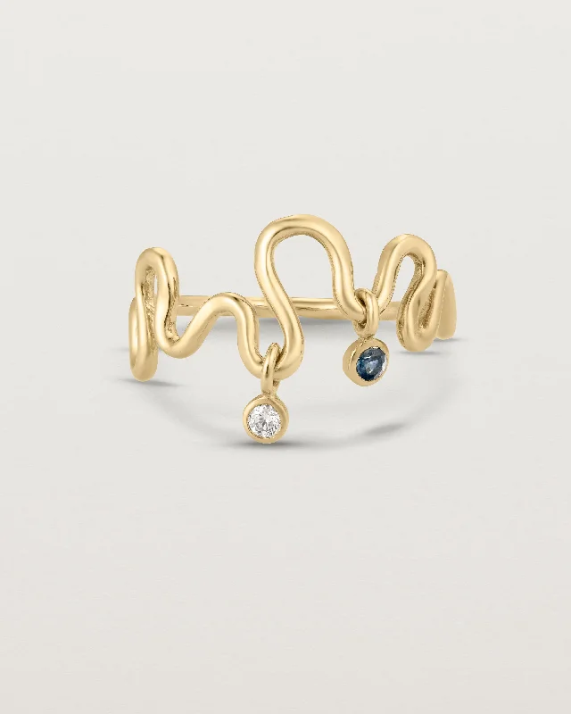 Minimalist Gold Ring-Rumi Charm Ring | Birthstone