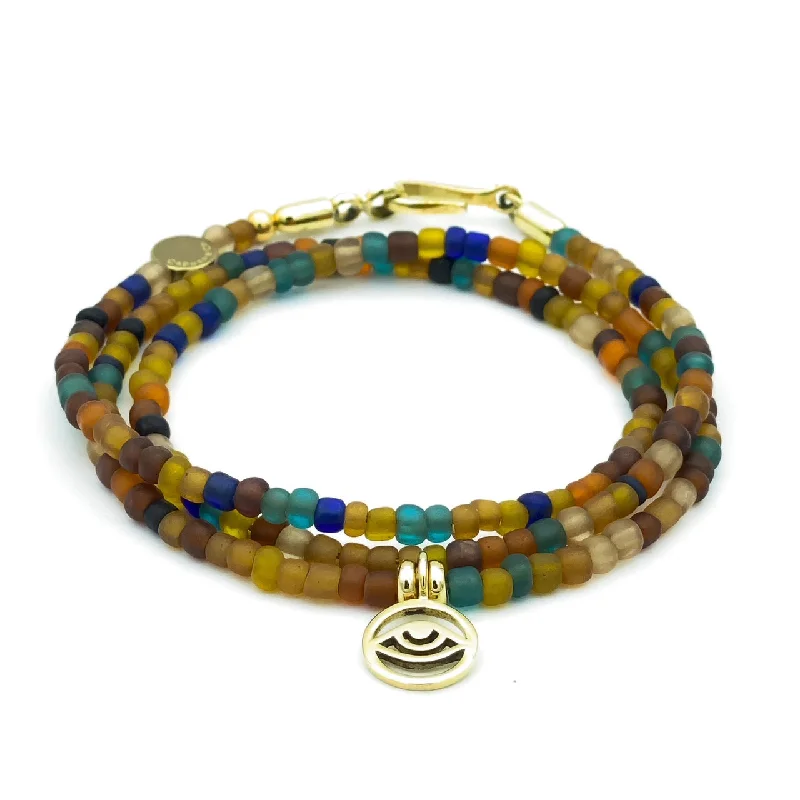 Geometric Gold Necklace-Evil Eye 2-IN-1 Convertible Necklace to Bracelet