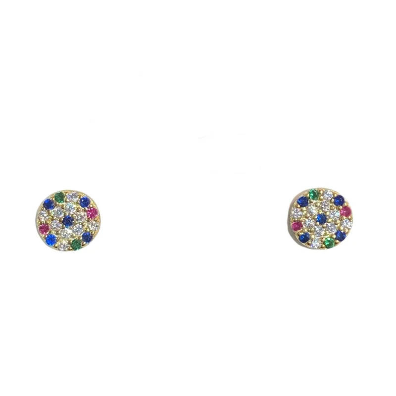 Unique Statement Earrings-Multicolor Evil Eye Studs