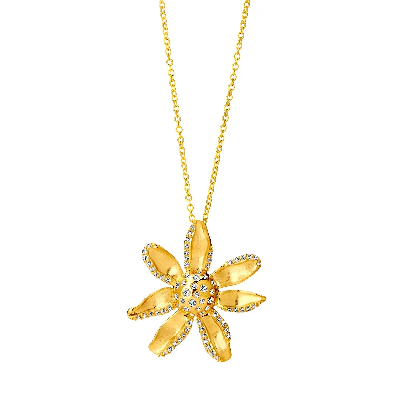 Custom Engraved Necklace-Sun Flower Necklace