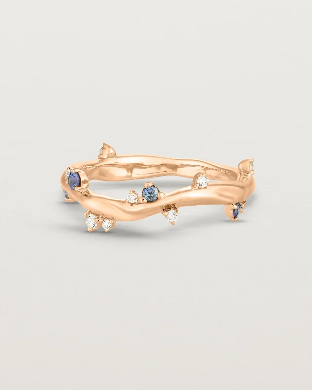 Gold Eternity Wedding Ring-Ember Ring | Diamond & Ceylon Sapphire