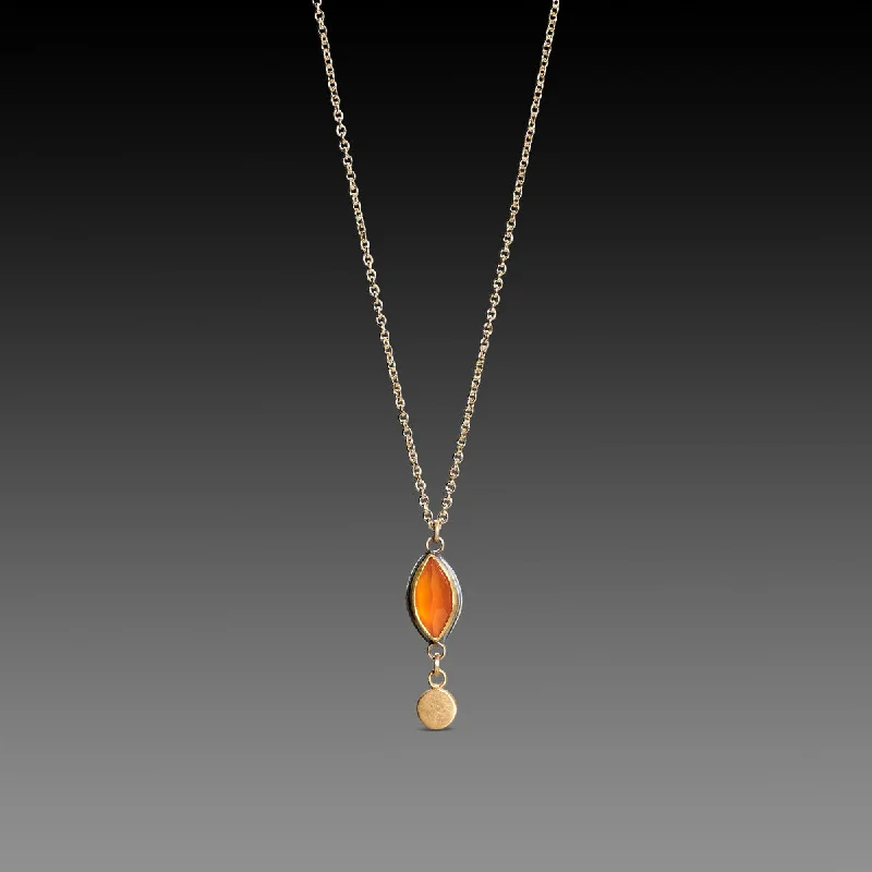 Two-Piece Necklace Set-Carnelian Marquis Necklace