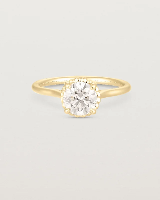 Elegant Gold Engagement Ring-Thea Round Solitaire | Laboratory Grown Diamond