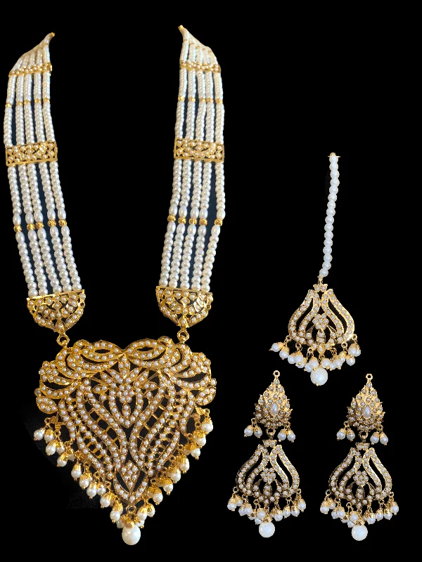 Chandelier Earrings for Weddings-LN124  Sakshi pearl Jadau Rani haar with earrings tika ( READY TO SHIP )