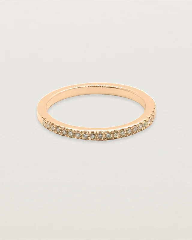 Gold Solitaire Wedding Ring-Demi Annie Ring | Champagne Diamonds