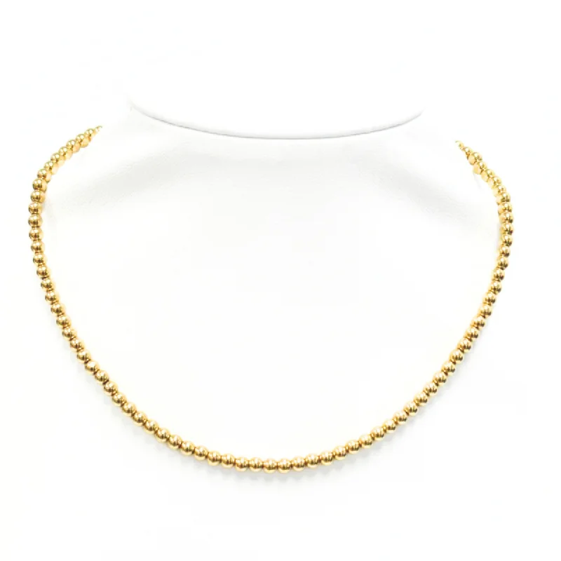 Boho Style Necklace-4MM 14K Gold-Filled Ball Beaded Choker/Necklace