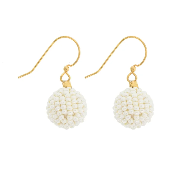 Natural Stone Earrings-<br>The Bauble Earring <br> Cream