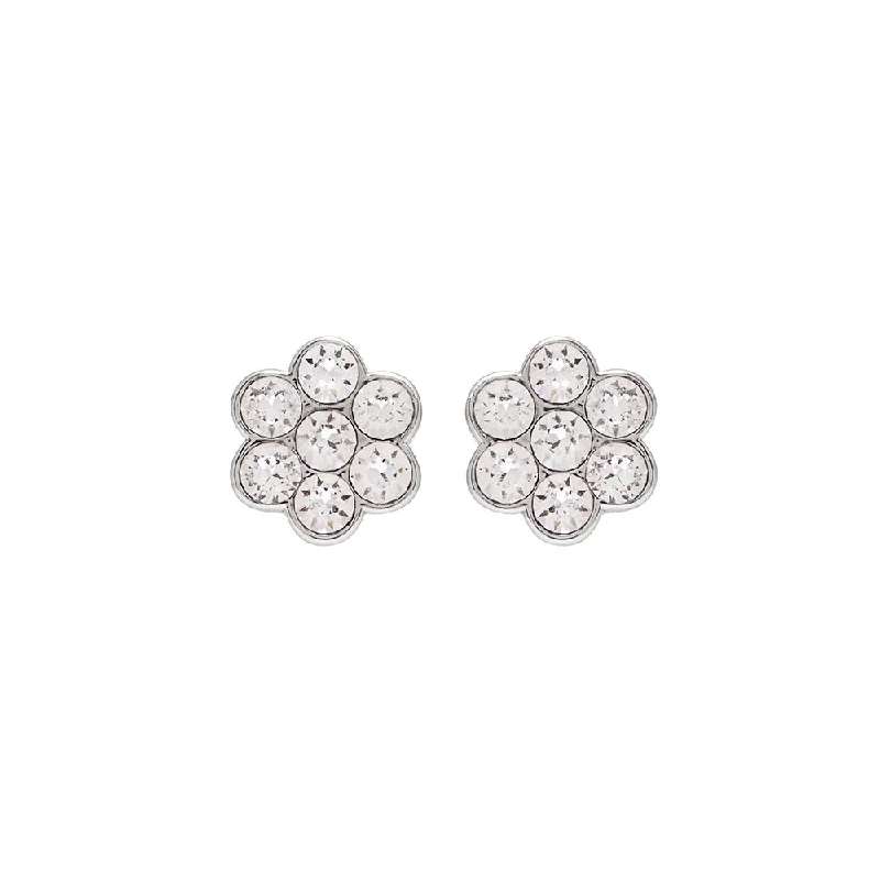 Black Earrings for Women-Baby Libby Studs in Rhodium