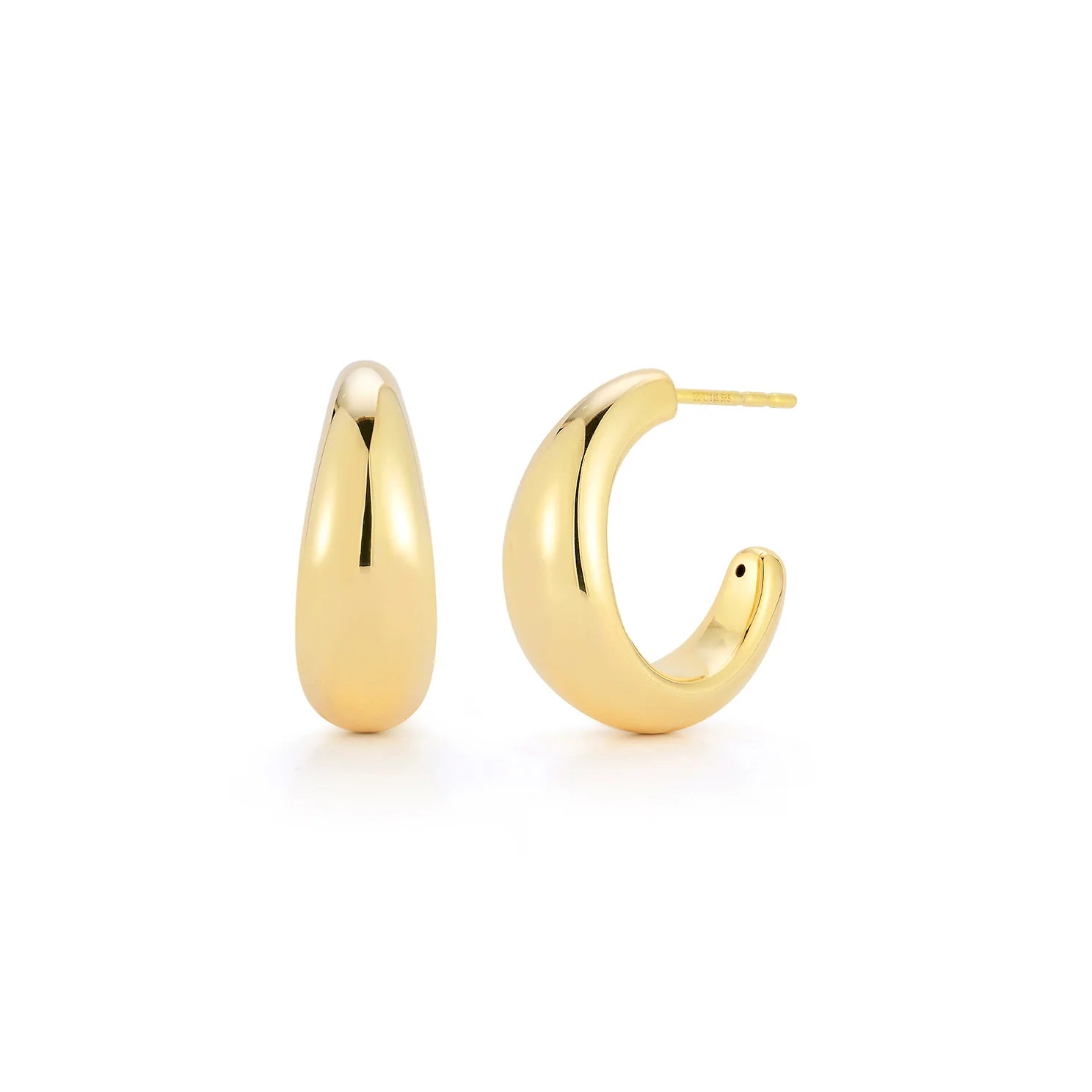 Custom Birthstone Earrings-Gold Jumbo Dome Hoop Earrings/20mm