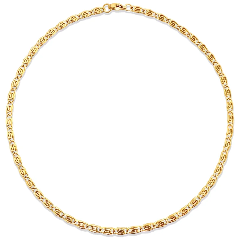 Delicate Gold Necklace-Ornella Snail Chain Choker Necklace