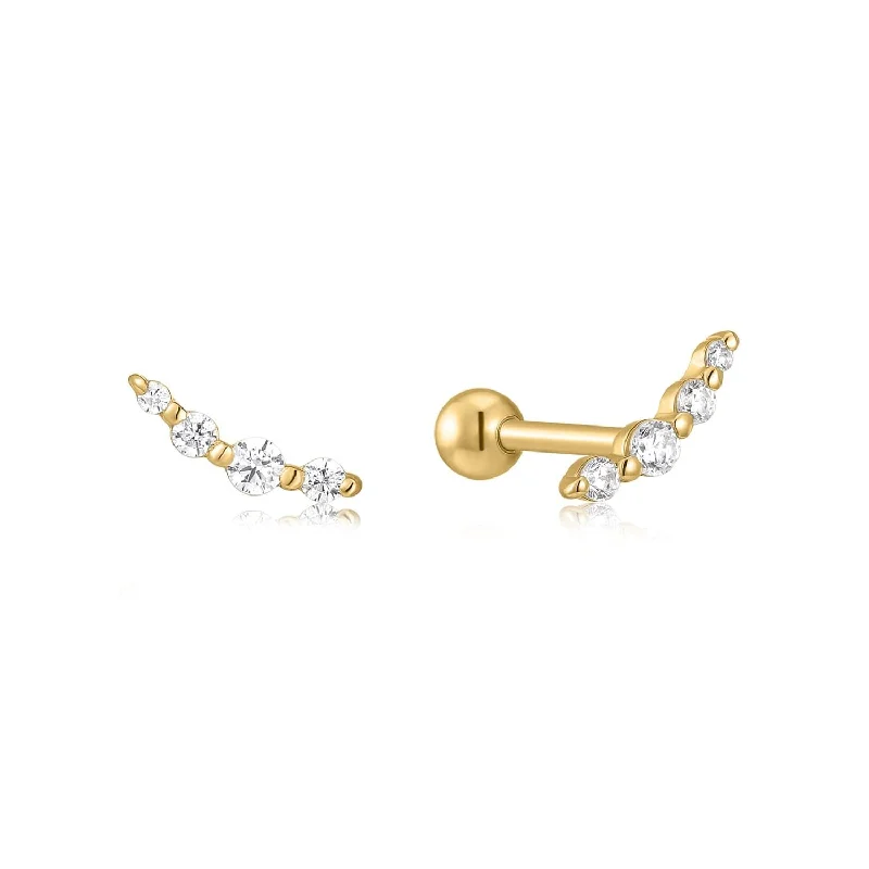 Pearl Hoop Earrings-Graduated Cz Bar Earrings