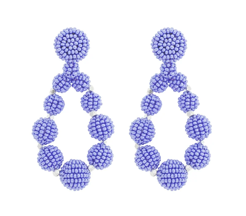 Beaded Earrings for Women-<br>The Chelsea Teardrop <br> Periwinkle