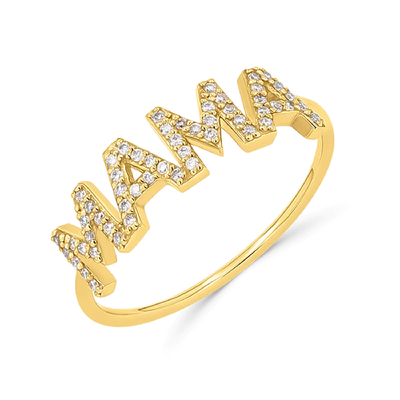 Designer Wedding Ring Set-Diamond MAMA Ring