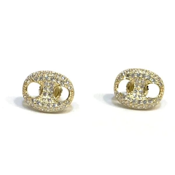 Clear Crystal Earrings-Geovana Button Men’s Studs