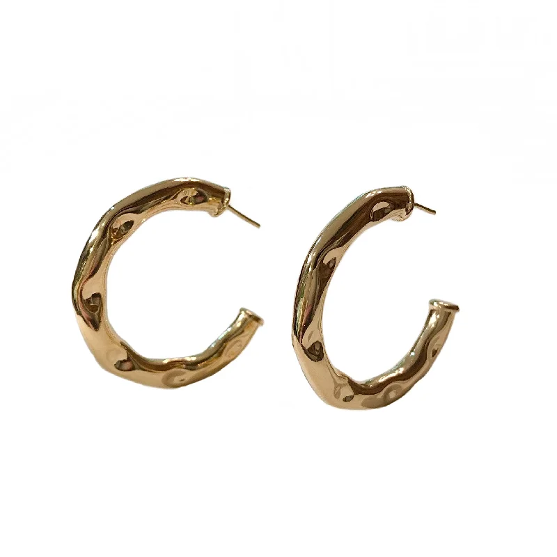 Custom Designed Earrings-Gold Filled Wavy Open Hoops