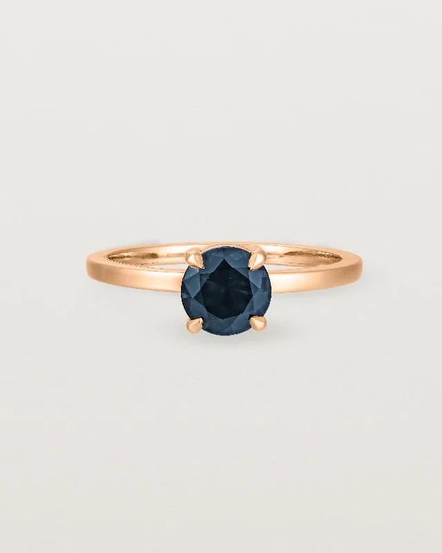 Simple Silver Ring-Petite Una Round Solitaire | Australian Sapphire