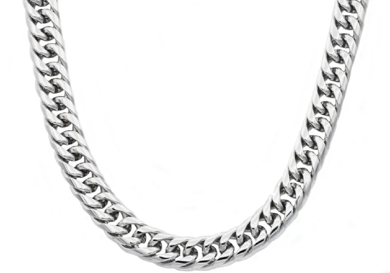 Unique Heart Necklace-Mens Stainless Steel Double Cuban Link Chain Necklace