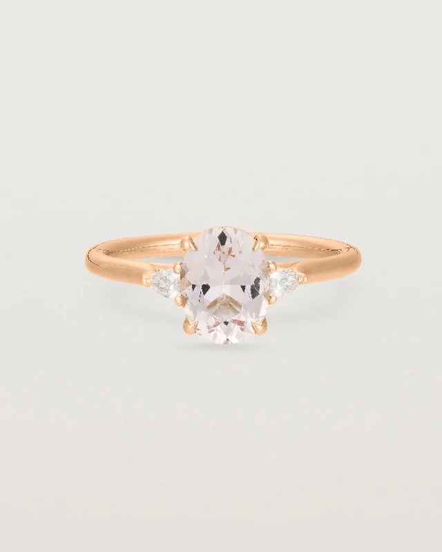 Chunky Gemstone Ring-Delphine Ring | Morganite & Diamonds