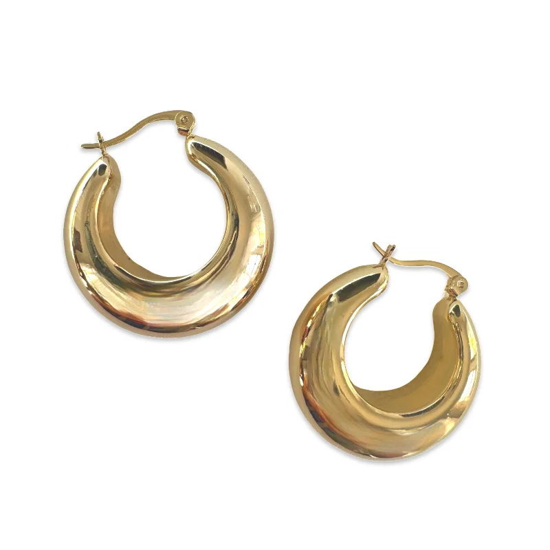 Silver Hoop Earrings-Goldie Gold Filled Oval Clasp Hoops