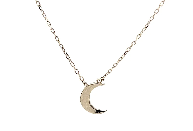 Silver Chain Necklace-"Bulan" Moon Necklace