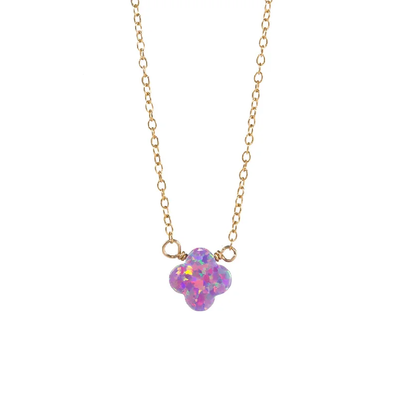 Trendy Layered Necklace-bara boheme | Medium "CLOVER" Opal Necklace