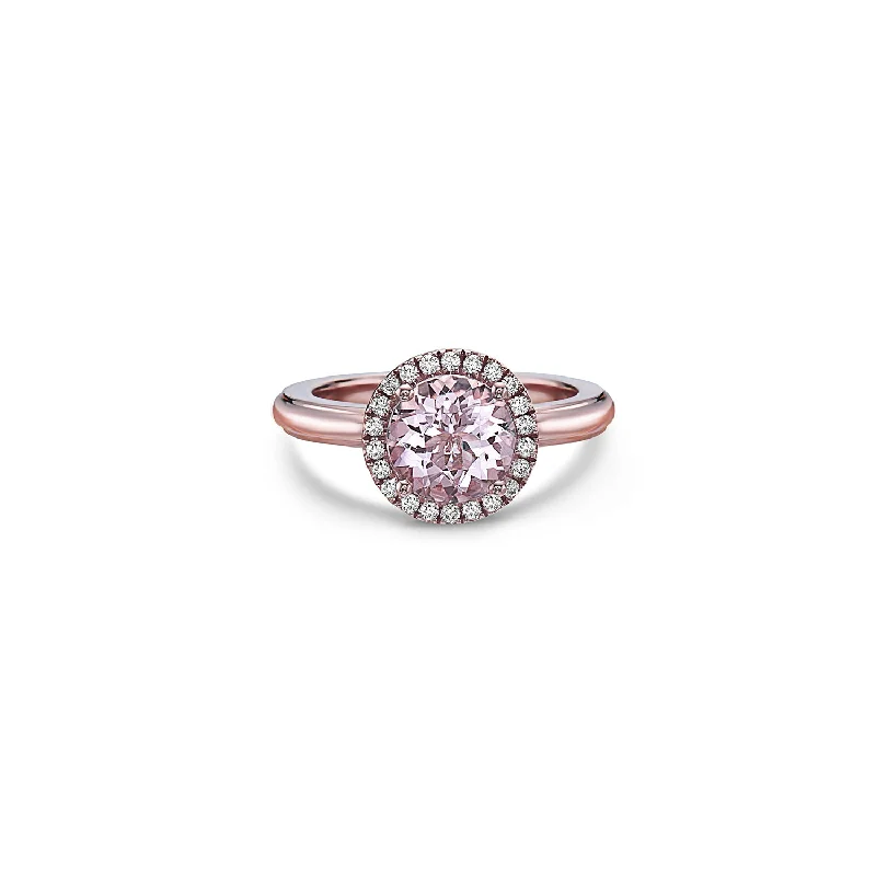 Gemstone Wedding Band-Pastel Diamond Round Station Ring