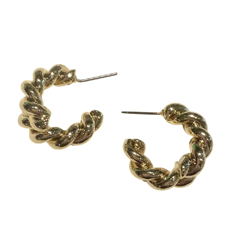 Handmade Hoop Earrings-Deandra Twist Hoops