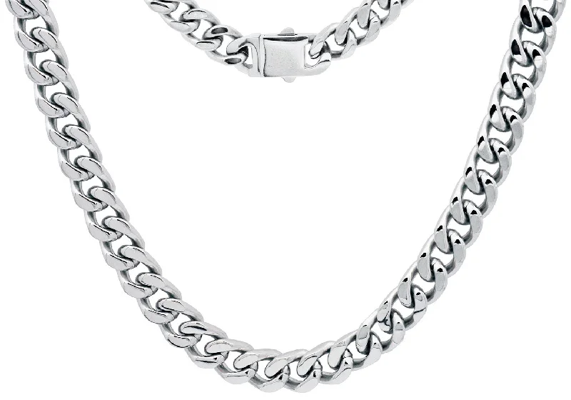 Minimalist Necklace for Women-Mens 10mm Stainless Steel Cuban Link Chain Necklace