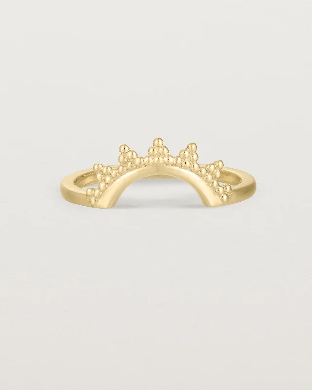 Modern Gold Wedding Band-Odine Crown Ring | Fit Ⅳ