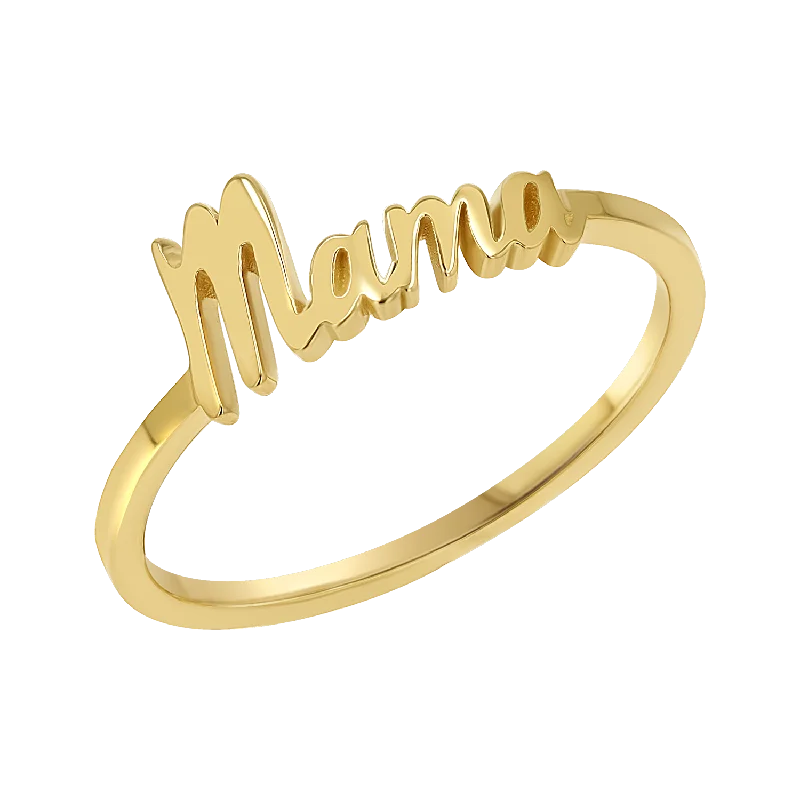 Diamond Solitaire Ring-Script Mama Ring