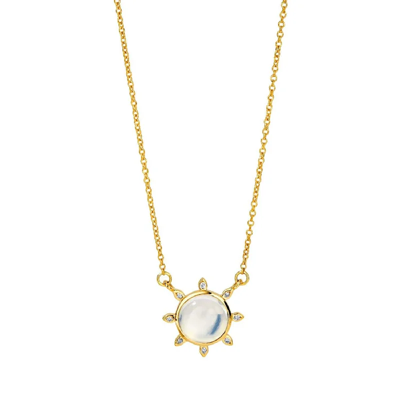 Minimalist Diamond Necklace-Cosmic Sun Necklace