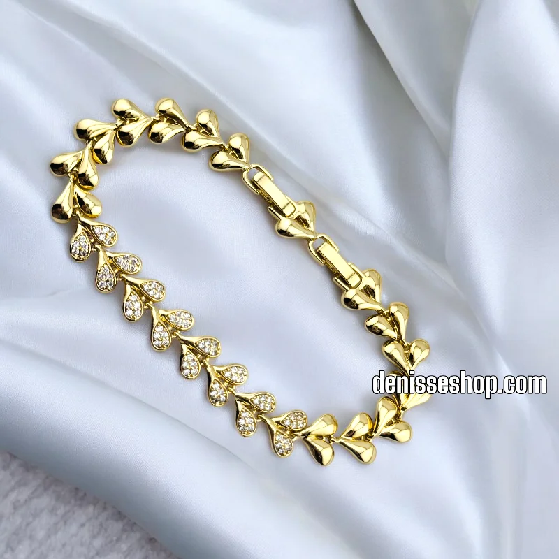 Custom Heart Charm Bracelet-14K ELEGANT BRACELET BR645