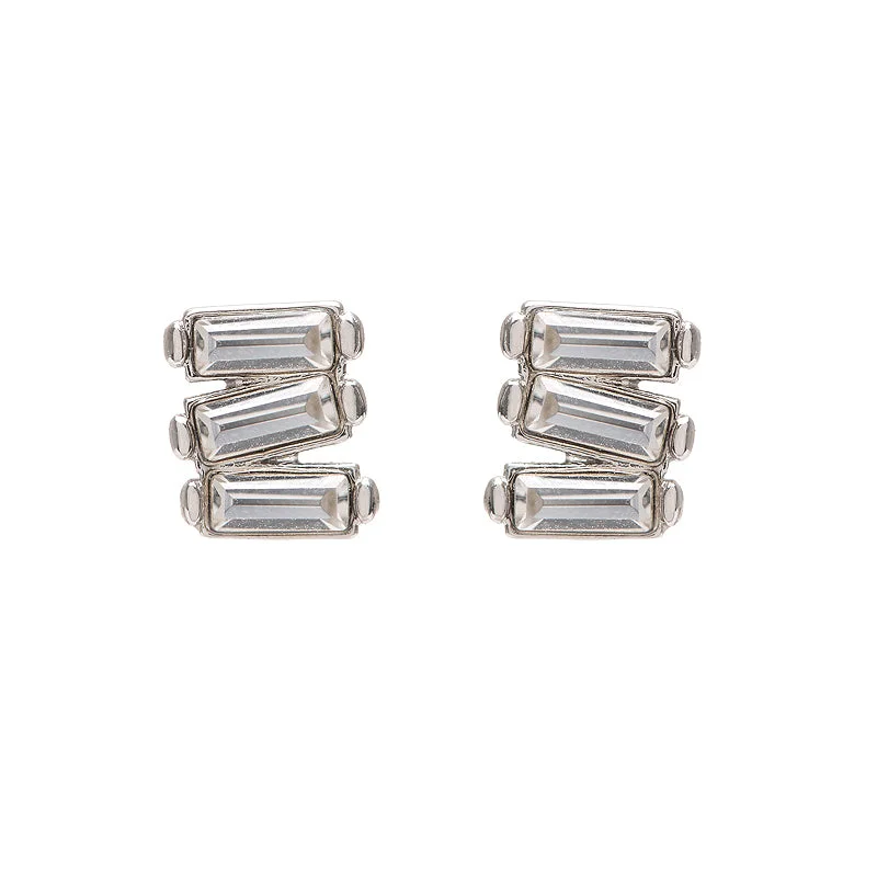 Cute Pearl Earrings-Sailor Studs in Rhodium